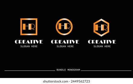Combinación de Vector de las letras H y R. Se utiliza como logotipo de símbolo de empresa