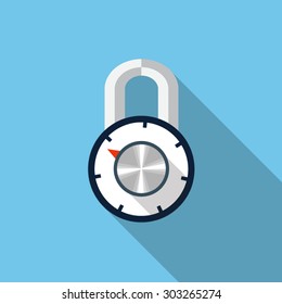 Vector combination padlock icon