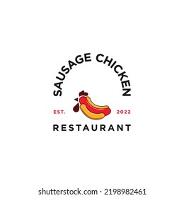 vector combining sausage with chicken suitable for a restaurant Can be used for brands, logos, mascots or tattoos for various companies