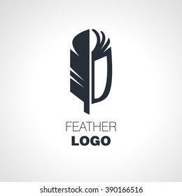 Vector combo feather logo design template