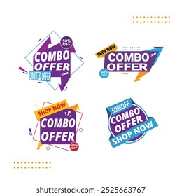 Vector combo offer promotional banner mega offers labels and business sale banner

