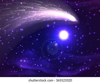 Vector comet background.