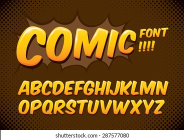 Vector of comic alphabets