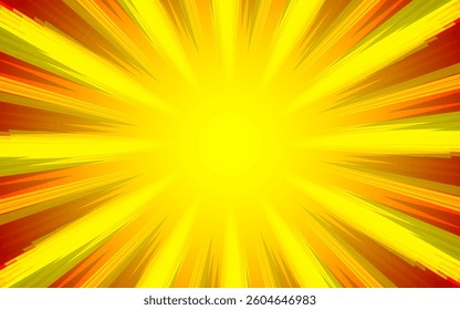 Vector comic background. Sun rays, explosion, halftone, pop art