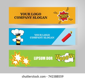 Vector comic Banners. Color isolated sample paper