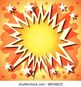 A Vector Comic Book Explosion Background with Stars