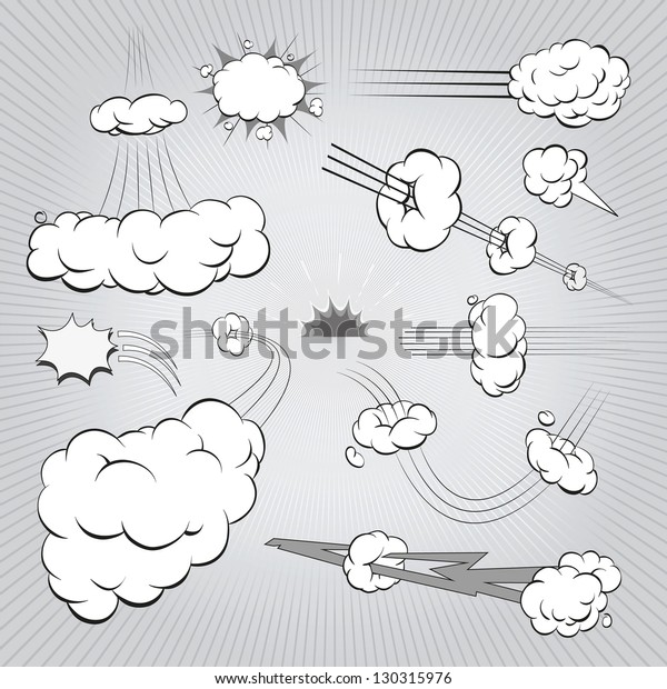 Vector Comic Book Explosion Elements Stock Vector (Royalty Free) 130315976