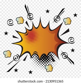 Vector comic book explosion. Comic style cartoon speech bubble for text isolated on transparent background