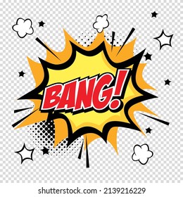 Vector comic book explosion.Freehand drawn comic book speech bubble cartoon word bang.