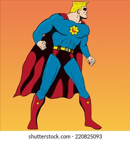 Vector comic book superhero posing