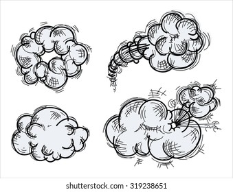 Vector comic boom or blast explosions and comic effects set