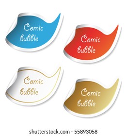 Vector comic bubbles - color stickers