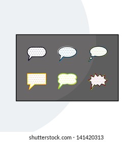 Vector comic bubbles. Speech bubbles with space for your text. Pop art design. Six different bubbles for different situation. Elements for website or presentation.