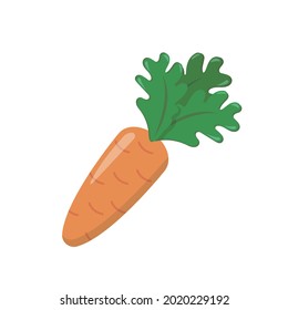 Vector comic cartoon illustration of carrot isolated on white background