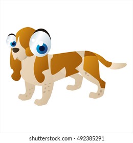 Vektorkomische süße Tiergrafik. Comic lustig coole bunter Beagle Hund