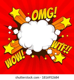 Vector Comic Explosion Bubble, speech template background