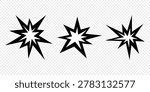 Vector comic explosions. Comic black and white burst