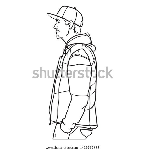 Vector Comic Outline Drawing Black White Stock Vector (Royalty Free ...