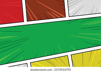 vector comic panels in various colors and angles, comic images, image panels, cartoon backgrounds, suitable for headlines, or places for anime images