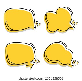 Vector comic speech bubble cartoon text box set