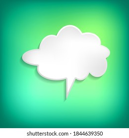 Vector comic speech bubble on color background. Isolated colorful banner, empty paper shape. Cartoon flat illustration for chat. Template frame. Hand draw style, dialog cloud.