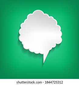 Vector comic speech bubble on color background. Isolated colorful banner, empty paper shape. Cartoon flat illustration for chat. Template frame. Hand draw style, dialog cloud.