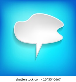 Vector comic speech bubble on color background. Isolated colorful banner, empty paper shape. Cartoon flat illustration for chat. Template frame. Hand draw style, dialog cloud.