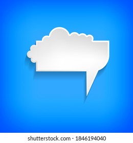 Vector comic speech bubble on color background. Isolated colorful banner, empty paper shape. Cartoon flat illustration for chat. Template frame. Hand draw style, dialog cloud.