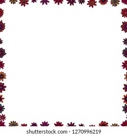 Vector. Comic style doodle frame consists of white, brown and red border. Seamless pattern.