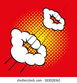 Vector Comic Style Running Effect Isolated On Background