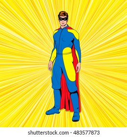 Vector comic superhero.