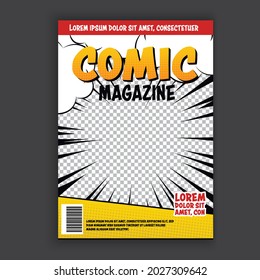 Vector comic template magazine, book cover, flyer.