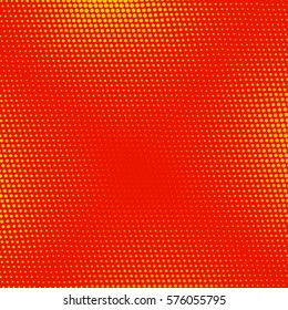 Vector comics pop art style blank template dots pattern on background. Red and yellow