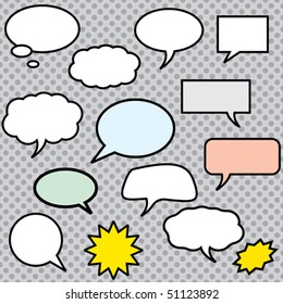 Vector comics speech bubbles illustration