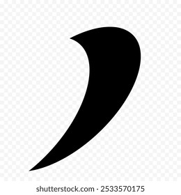 Vector comma icon, quotation marks on a transparent background. The speech bubble icon. Flat comma characters. Vector illustration.