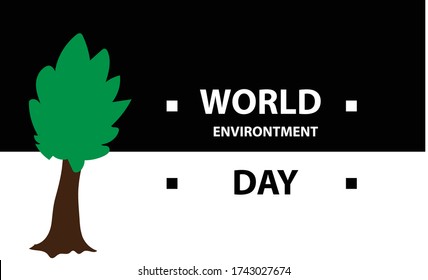 vector to commemorate world environment day. trees with black and white background