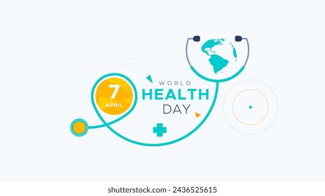 Vector commemorates world health day. Celebrating Health Day, April 7th. Body health awareness. The importance of maintaining health. Design concept about healthy living