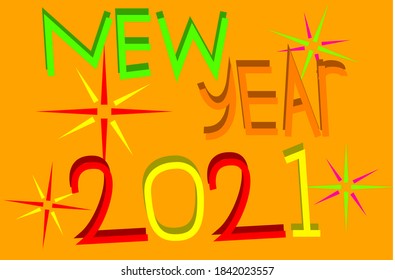 es ist eine Vektorgrafik zum neuen Jahr 2021, geeignet für Aufkleber