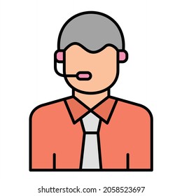 Vector Commentator Filled Outline Icon Design
