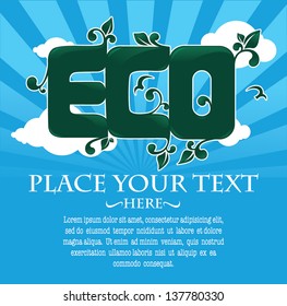 vector commercial background in ecological style