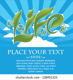 vector commercial background in ecological style