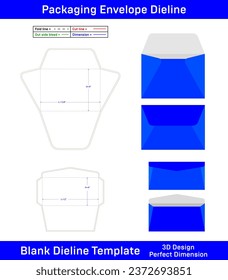 Vector commercial Envelope set Template Die Line design editable and resizable