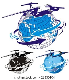Vector commercial freighter as a logo. More vector airplanes see in my portfolio.