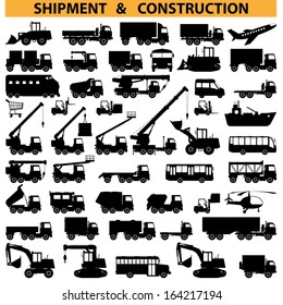 Vector commercial vehicles pictograms
