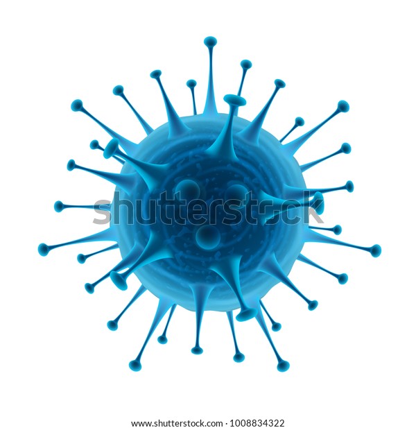 Vector common human virus or bacteria close up\
isolated on white\
background
