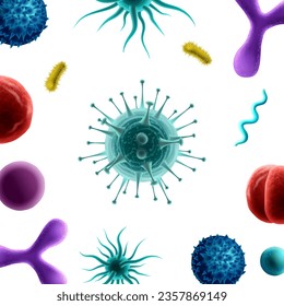 Vector common virus or bacteria isolated background