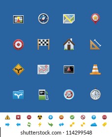 Iconos comunes de sitios web vectores. navegación GPS	