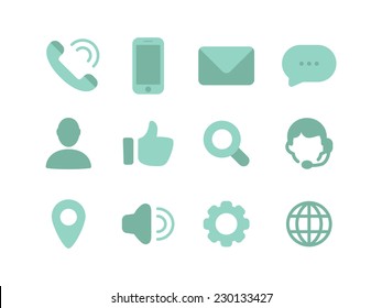 Vector Communication flat and minimalistic simple icon set