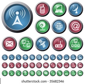 Vector: Communication glossy buttons
