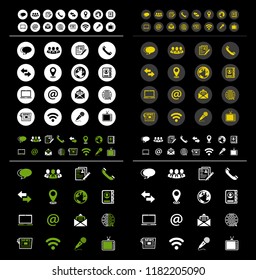 vector communication icons - computer network symbol - internet media connection